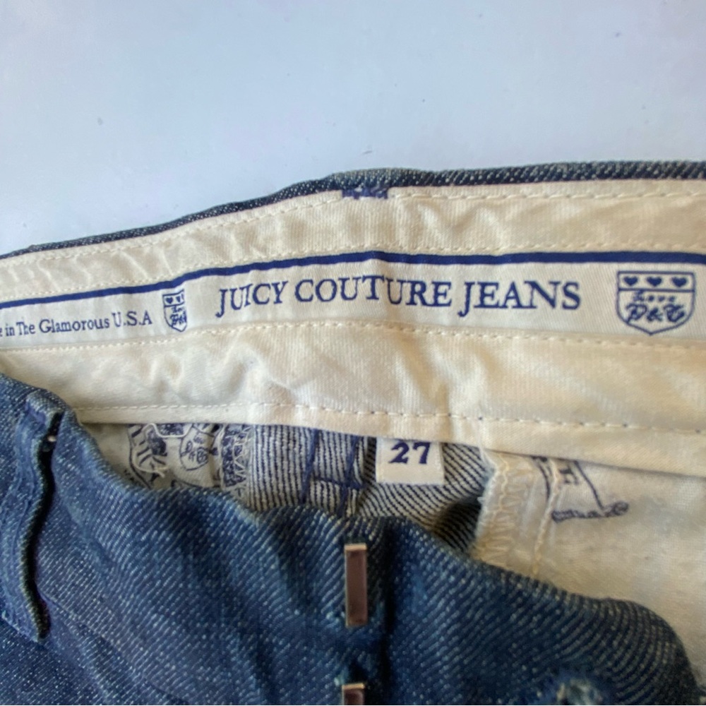 Juicy Couture Flare Jeans 27 Low Rise Bell Bottom Dark Wash Y2K USA HTF - Picture 12 of 14